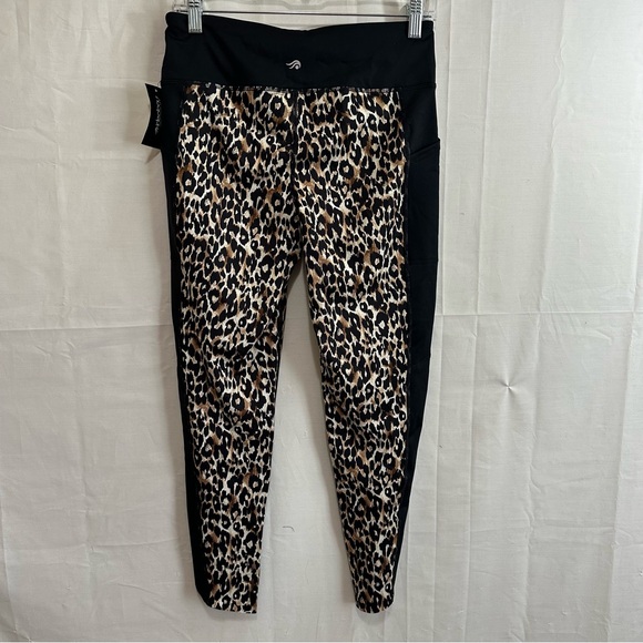 Ideology Womens Colorblock Leopard Animal Print Activewear Workout Leggings Med - Picture 5 of 6